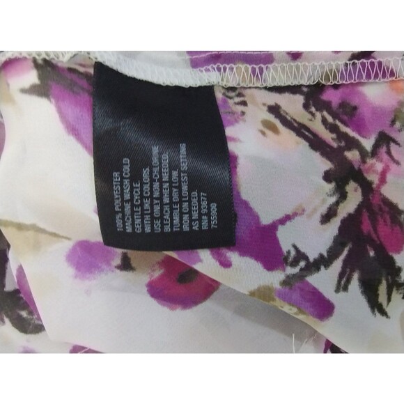 East 5th Blouse Tank Women's M Raspberry Purple Floral Flowey Feminine Career - Picture 7 of 11